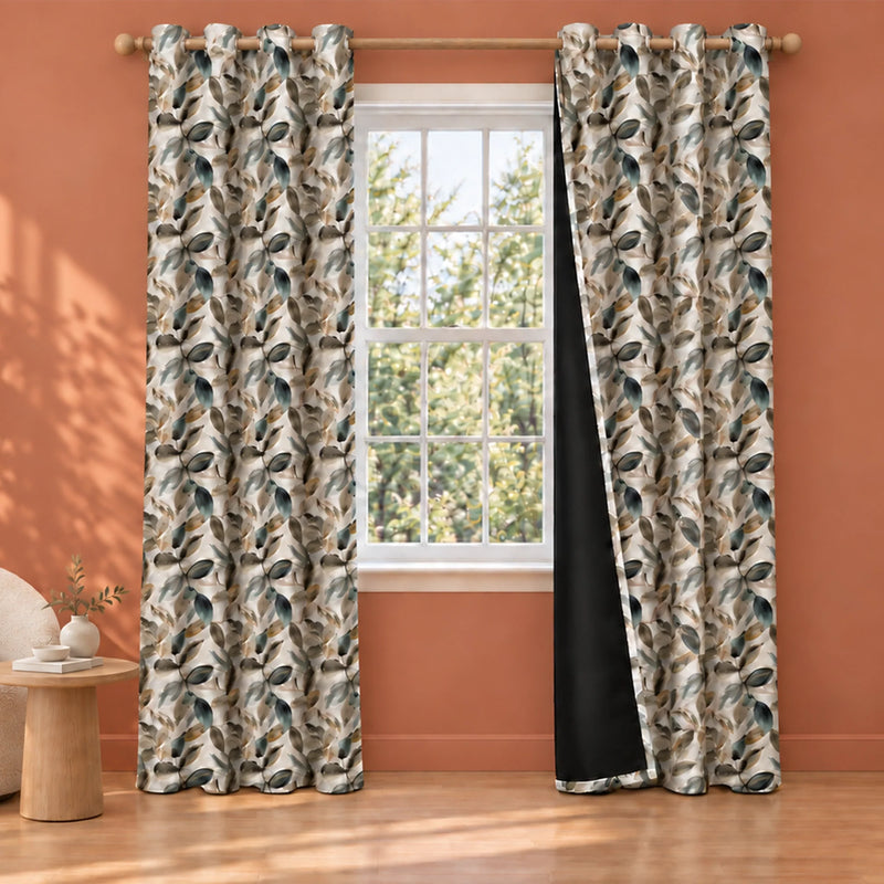 Imprimer Abstract - Digital Printed Blackout Curtain (Leaf Heaven)-1