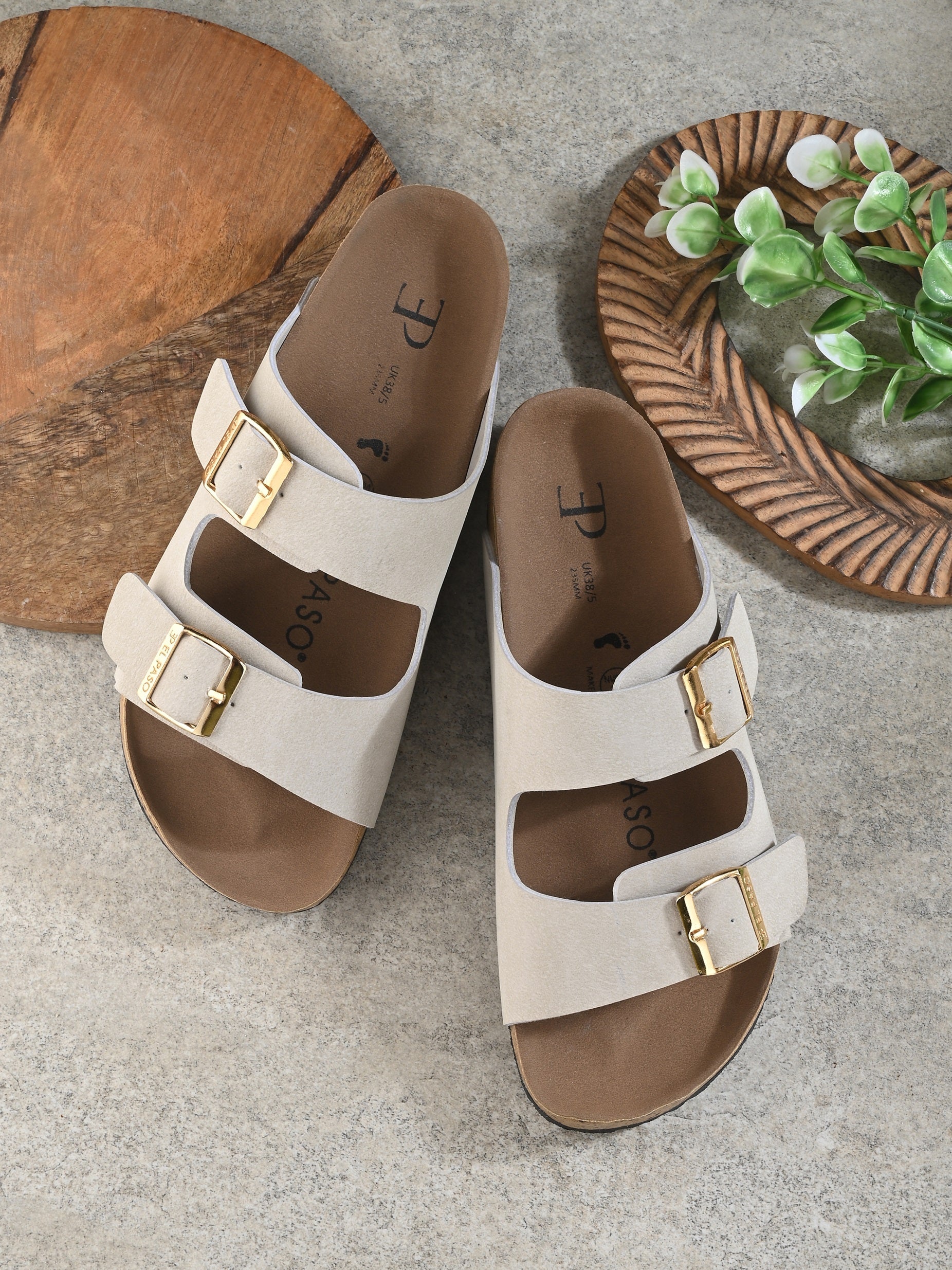 Luxurious Camel Leather Double-Strap Sandal For Women-26