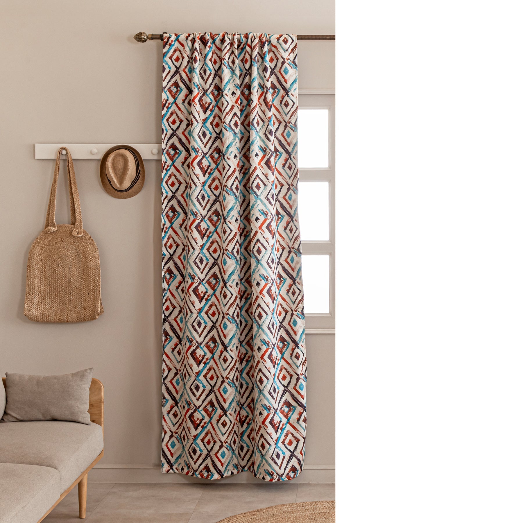 Imprimer Geometric - DP Rod Pocket Blackout Curtain (Multicolor)-6