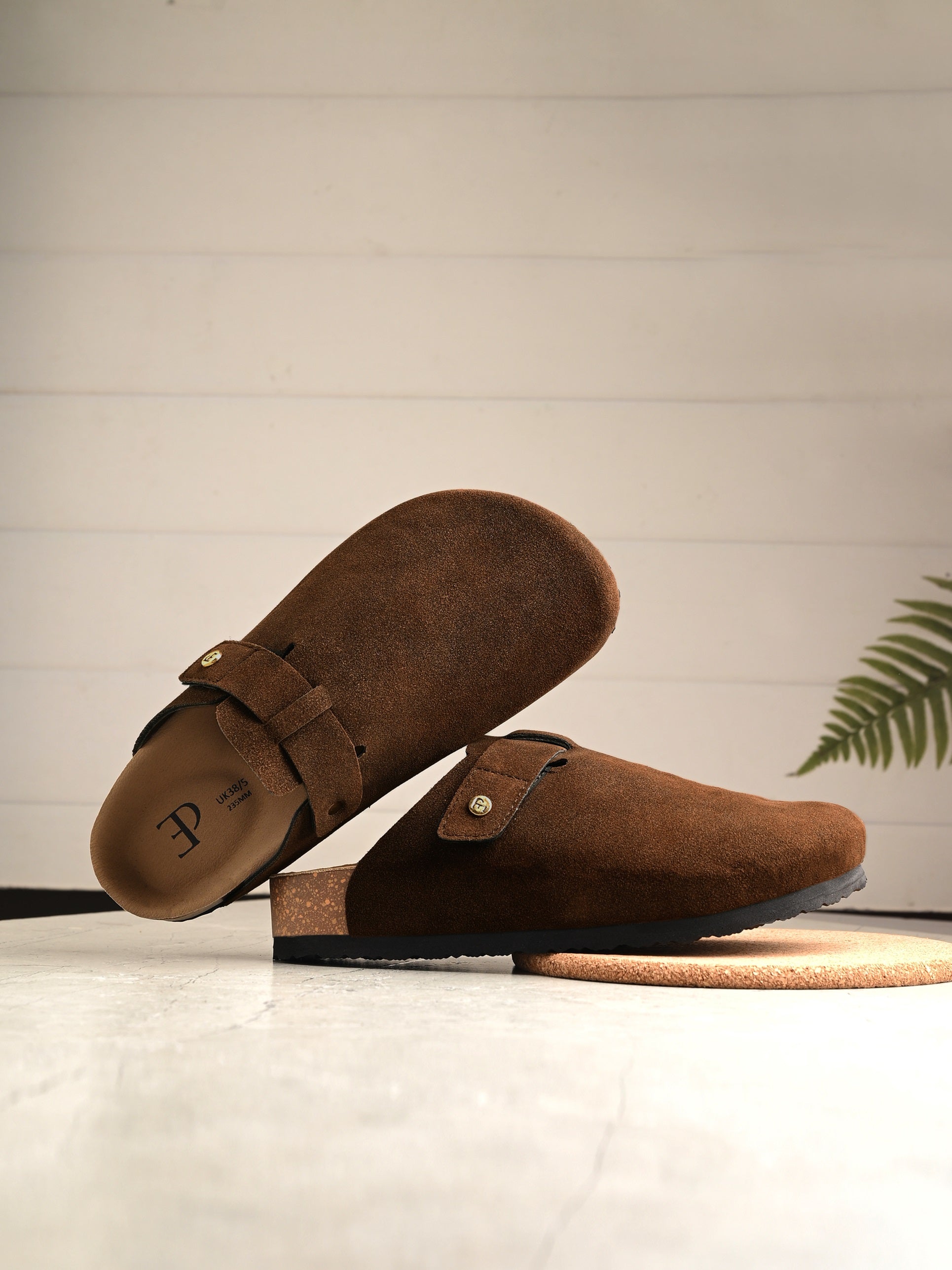 EL PASO Men Faux Leather Casual Slip On Sandals-40