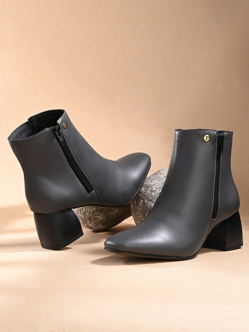 EL PASO Women Suede Faux Leather Casual Chelsea Boots-24