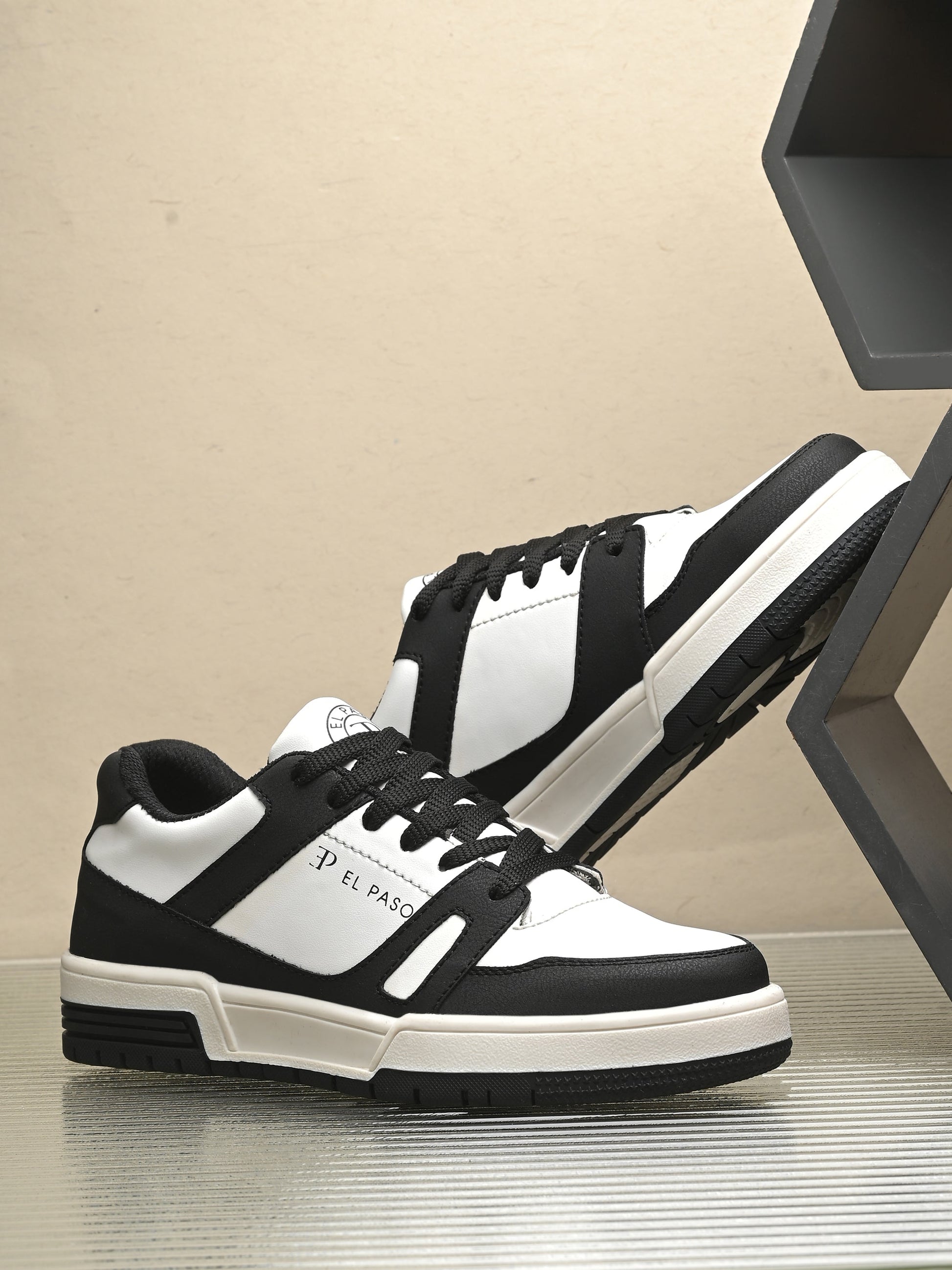 EL PASO Faux Leather Casual Shoes Lace Up Sneakers For Women-45