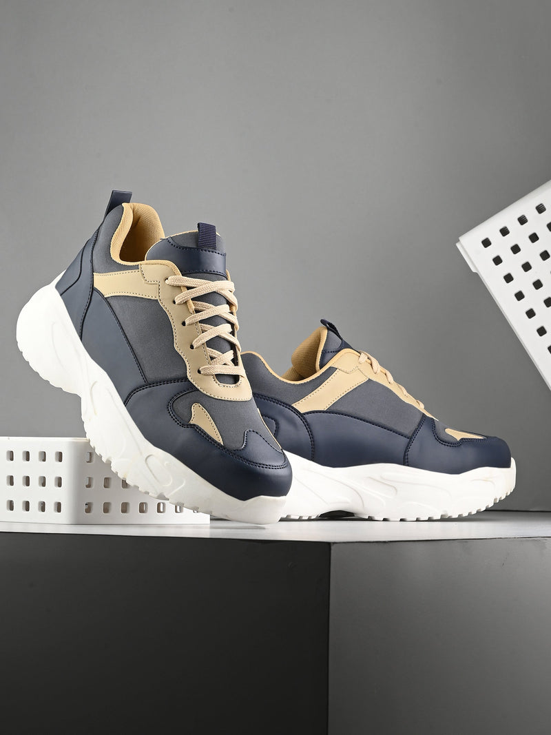 EL PASO Men Blue Faux Leather Casual Lace Up Sneakers-8