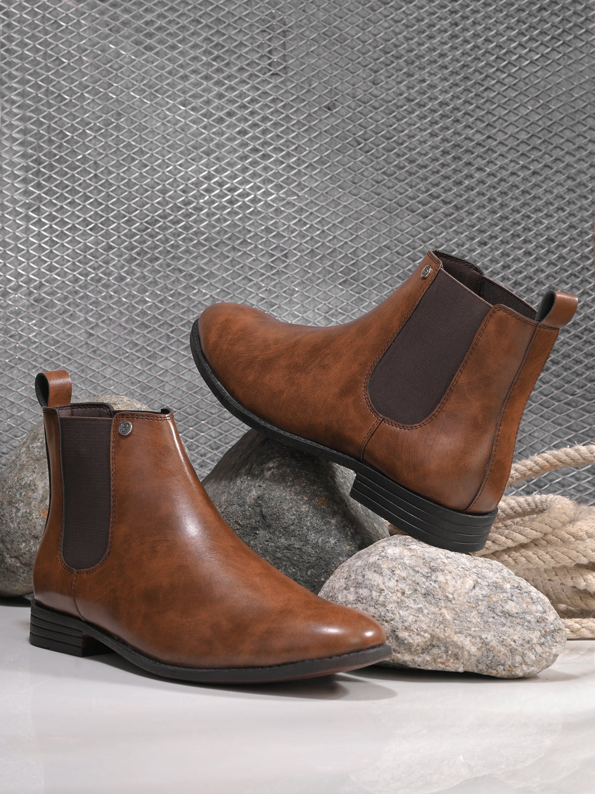El Paso Men Faux Leather Casual Chelsea Boots-16