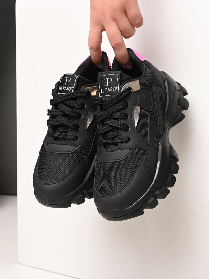 Lace-Ups Round Toe Women Sneakers-6