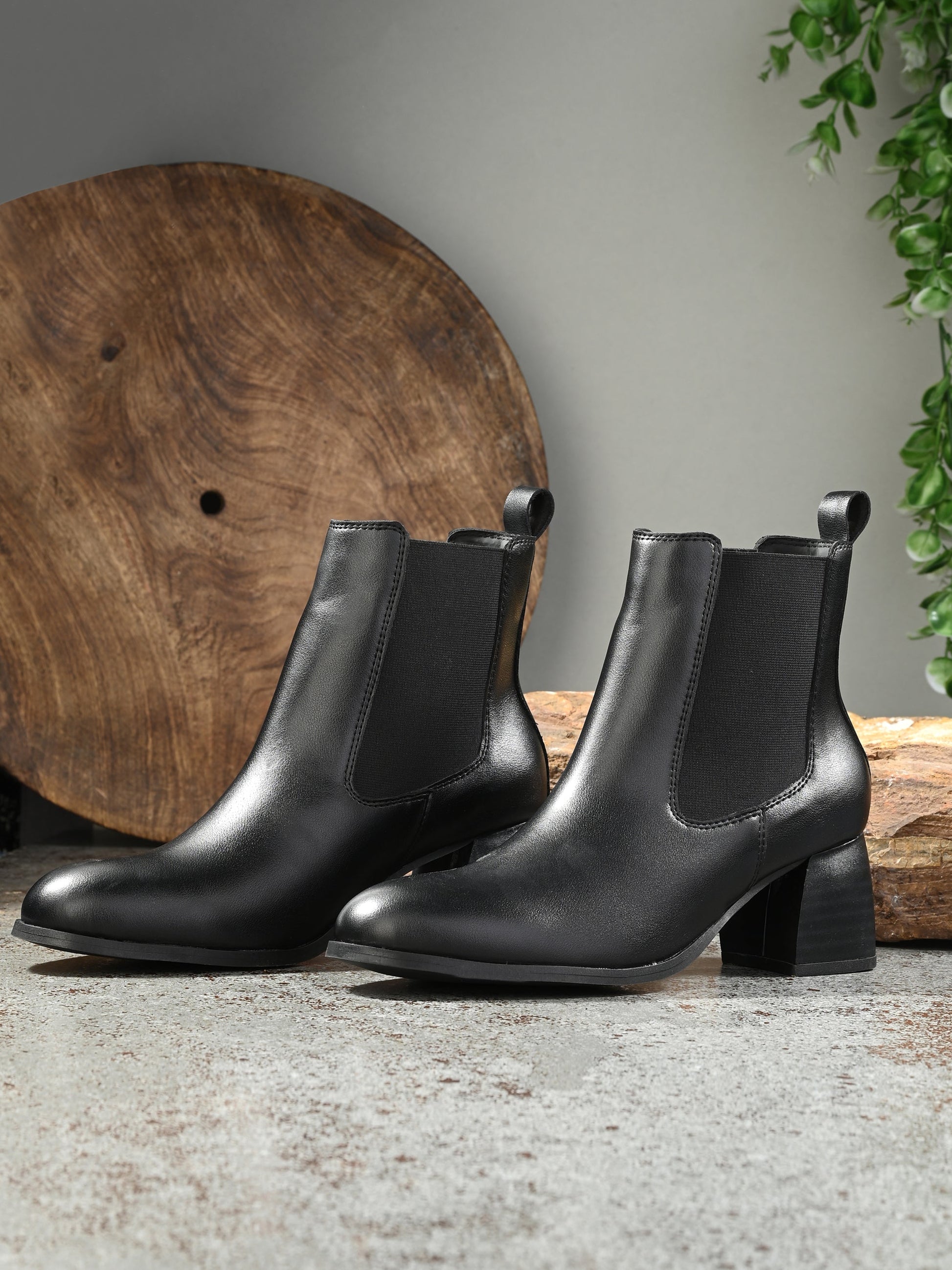 EL PASO Women Faux Leather Casual Slip On Boots-8