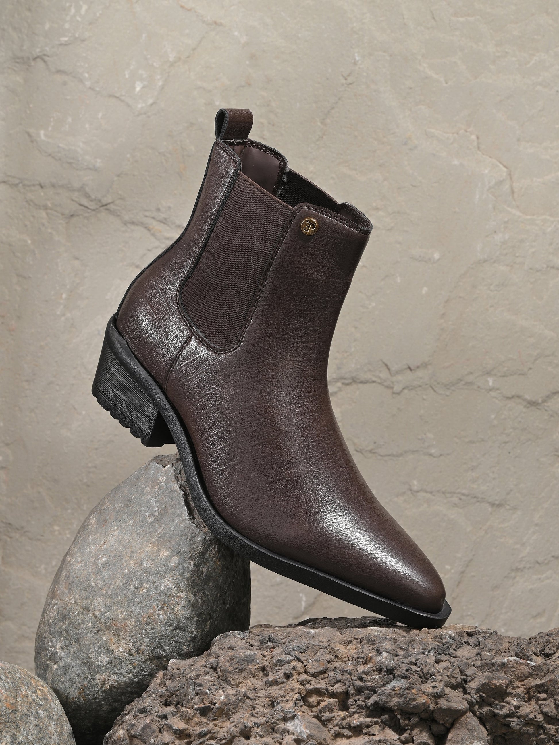 EL PASO Women Faux Leather Casual Slip On Boots-15