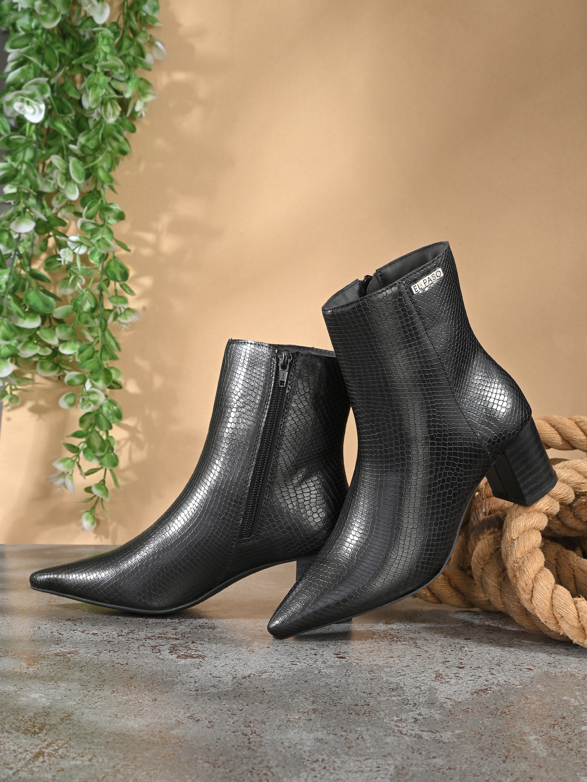 El Paso Women Faux Leather Casual Chelsea Boots-9