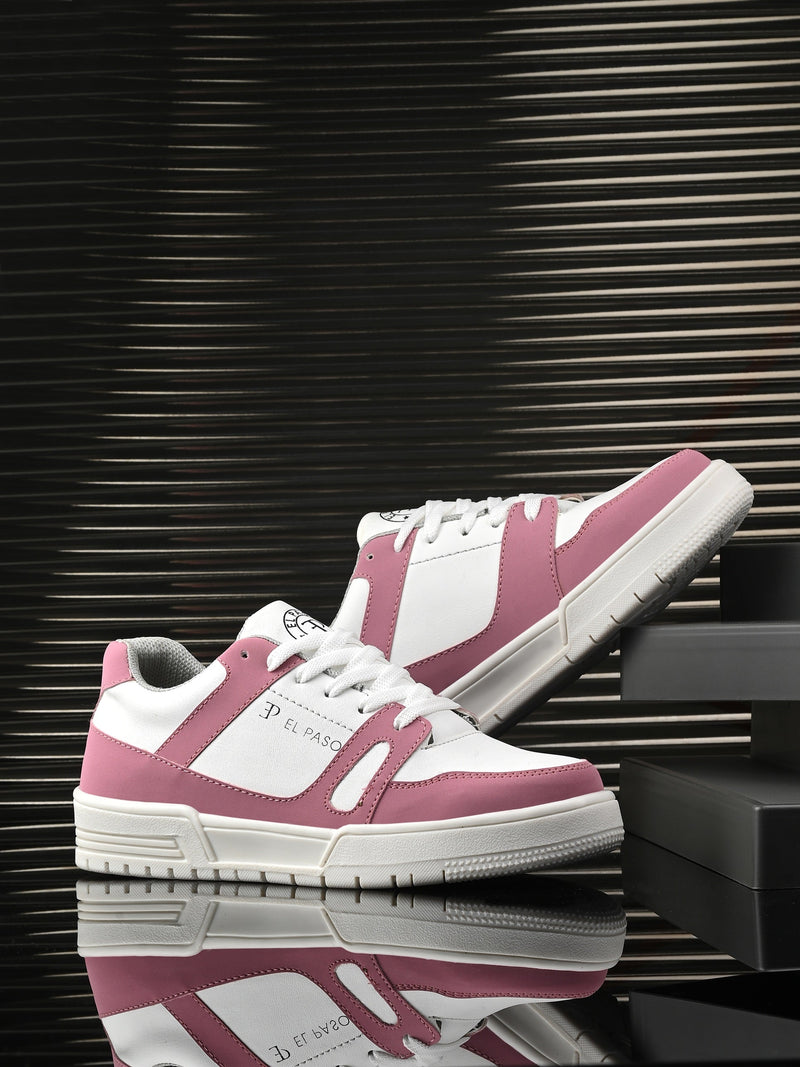 EL PASO Faux Leather Casual Shoes Lace Up Sneakers For Women-27