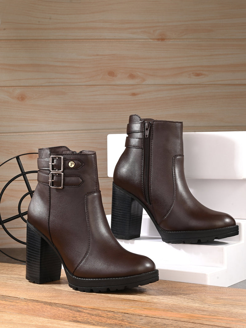 Midnight High-Heeled Ankle Boot For Women-9