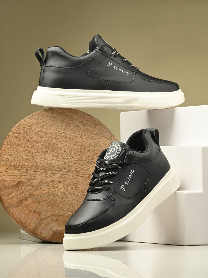 EL PASO Faux Leather Casual Lace Up Sneakers For Women-8