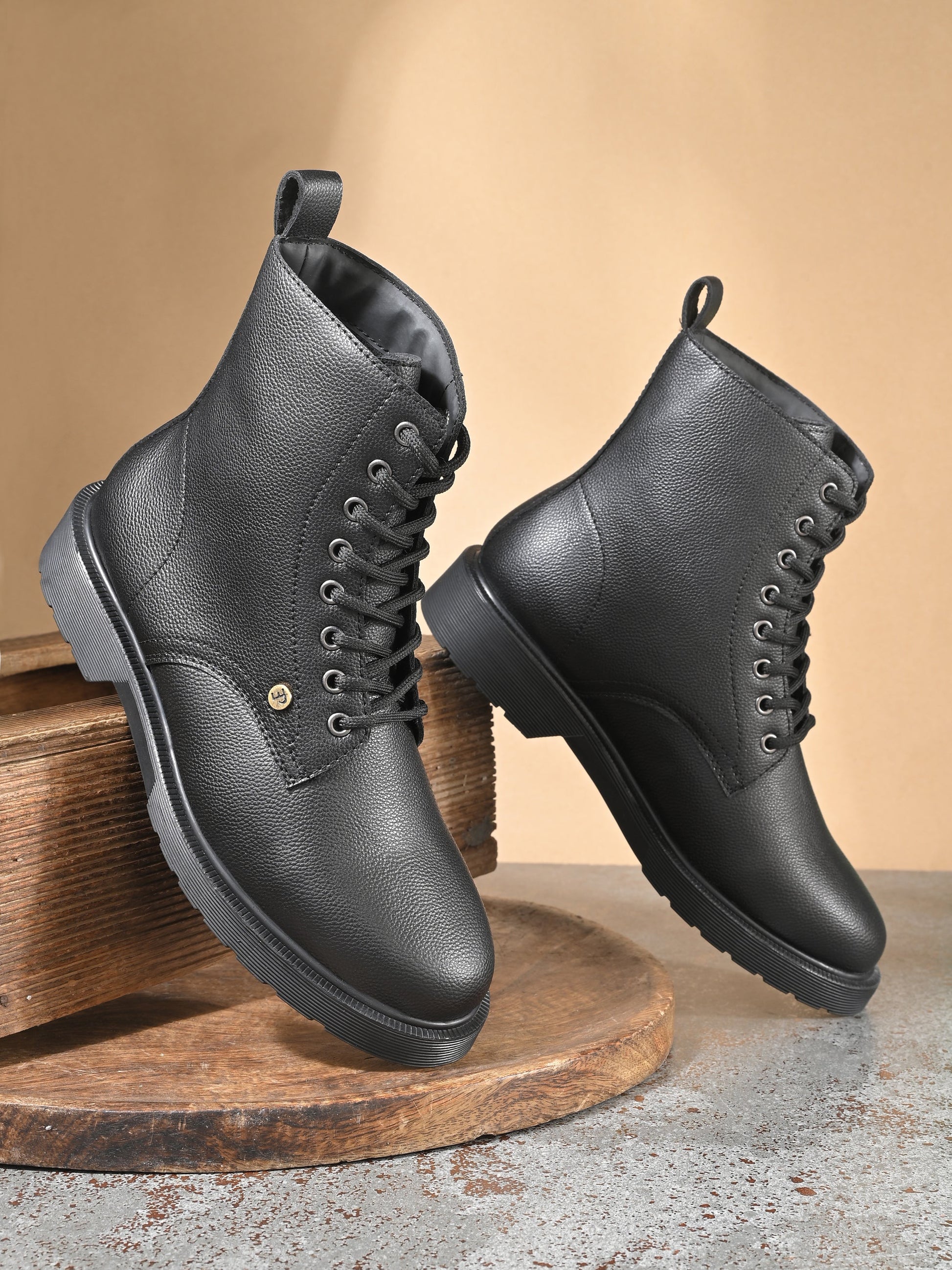 El Paso Women Faux Leather Casual Lace Up Boots-9
