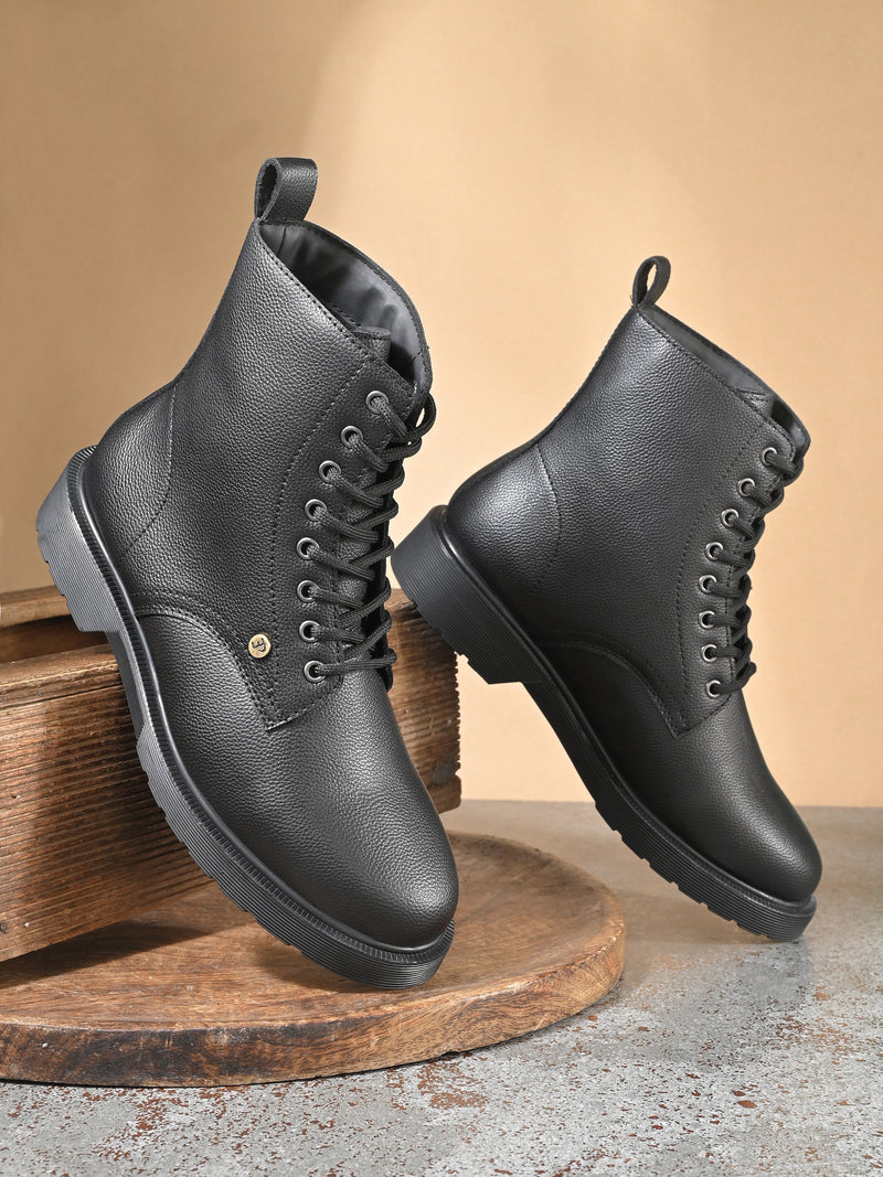 El Paso Women Faux Leather Casual Lace Up Boots-9