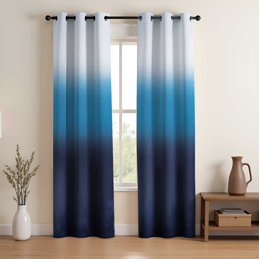 Blackout Ombre Curtain (Blue & Black)-1
