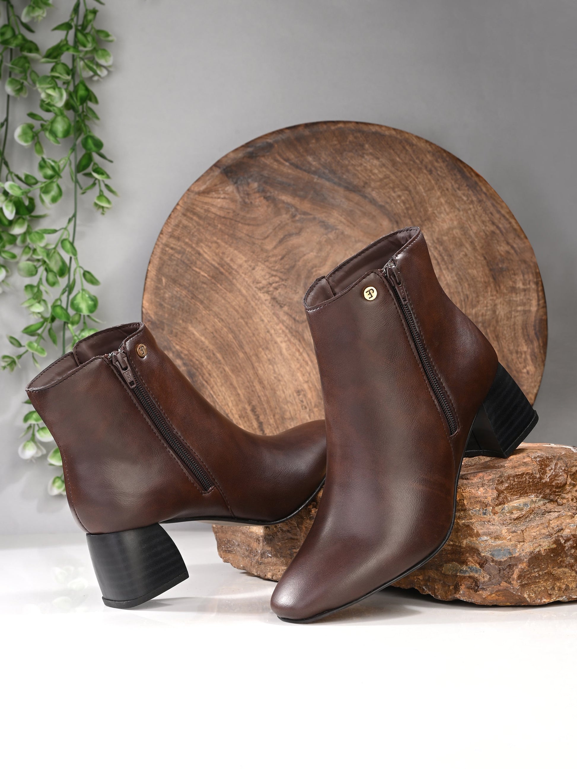 EL PASO Women Suede Faux Leather Casual Chelsea Boots-16