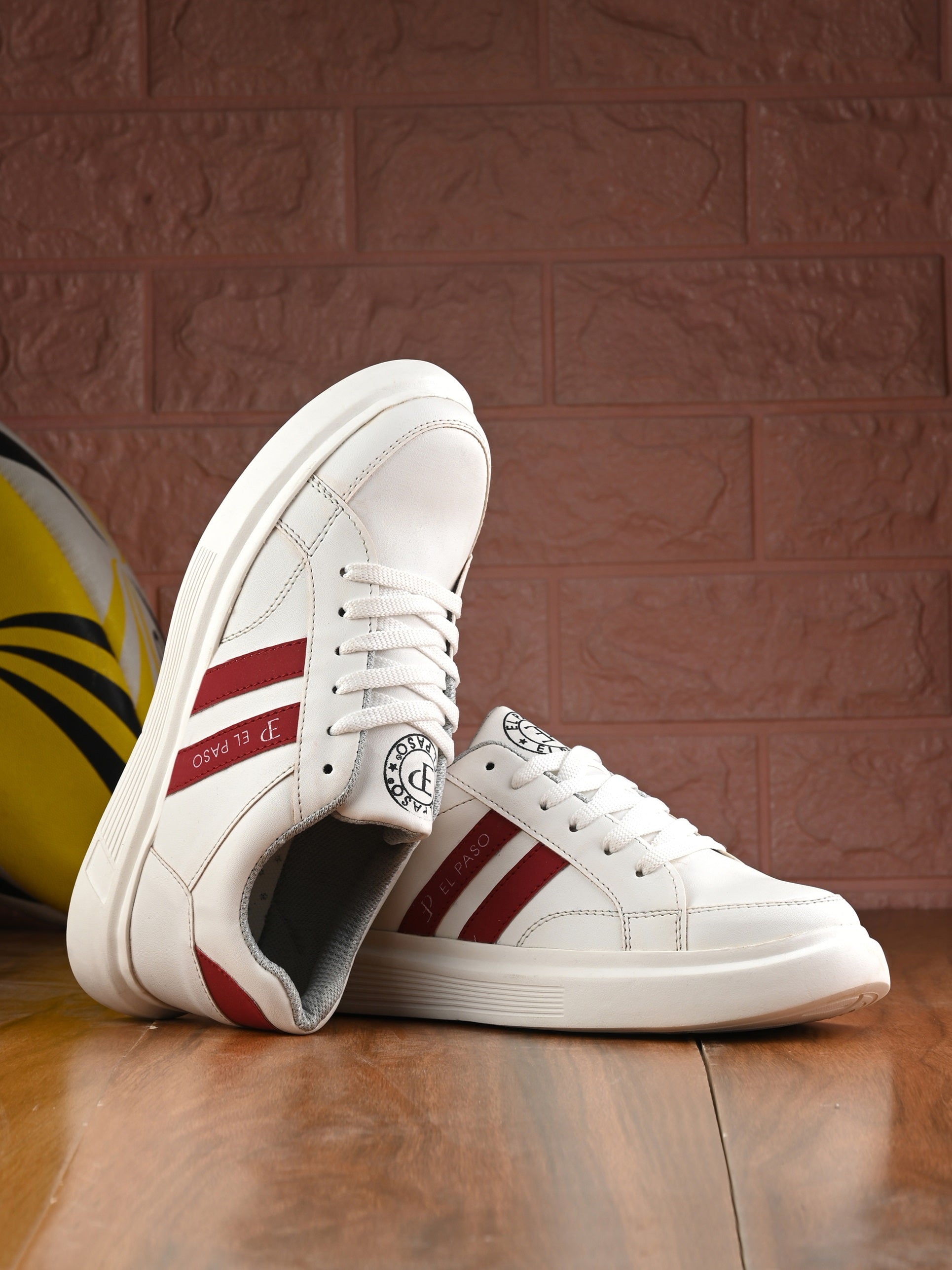 EL PASO Faux Leather Casual Lace Up Sneakers For Women-18