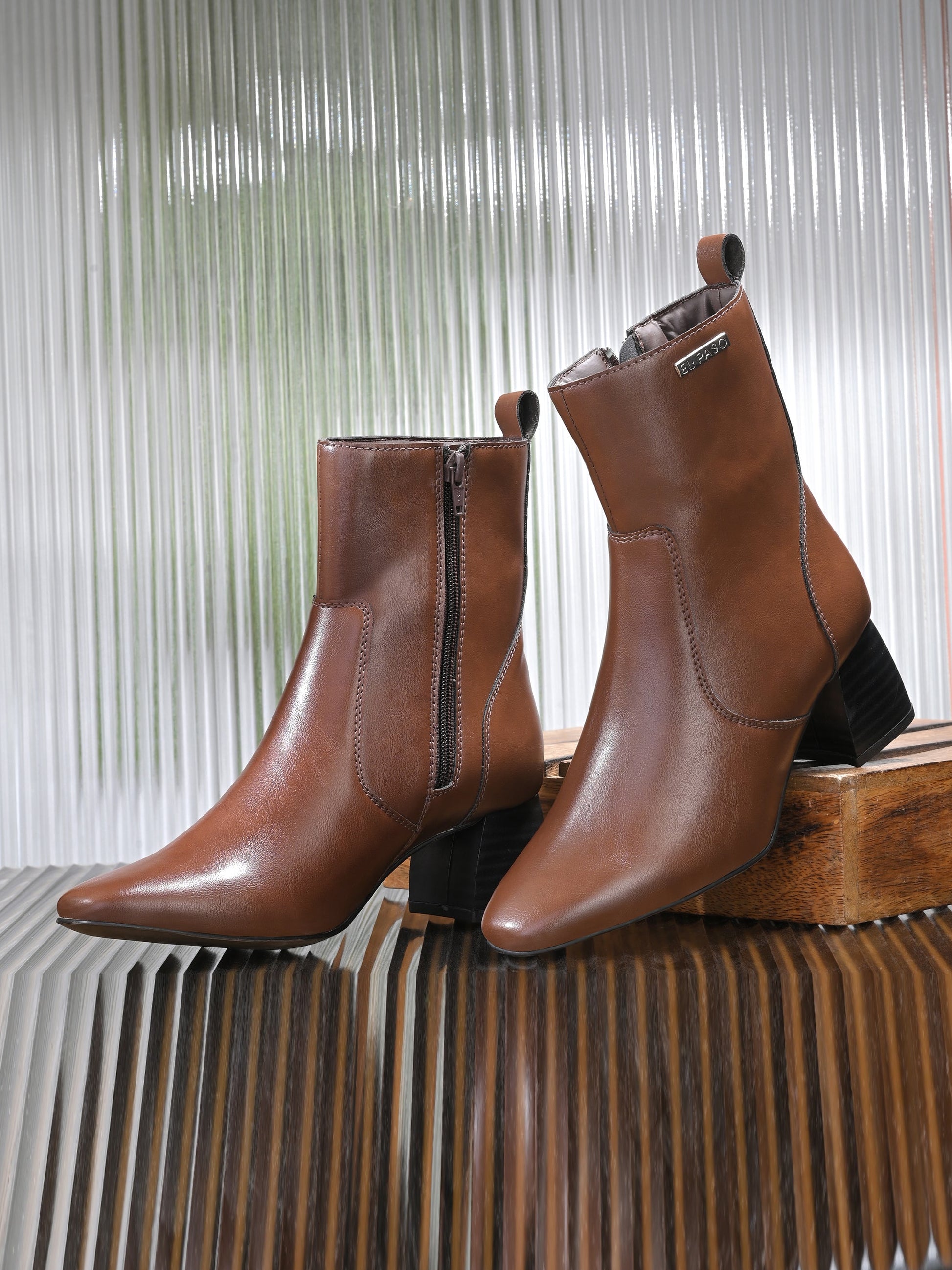 El Paso Women Faux Leather Casual Chelsea Boots-16