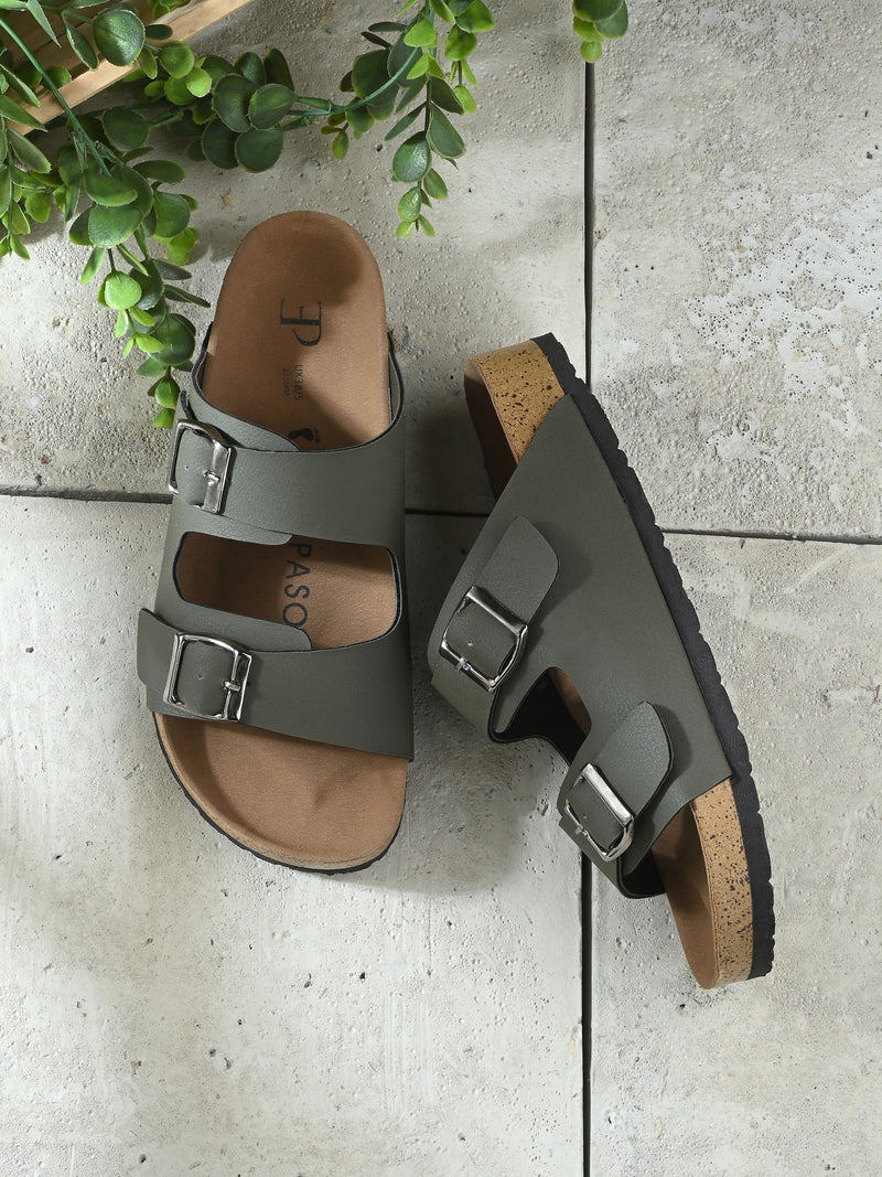 Luxurious Camel Leather Double-Strap Sandal For Women-42