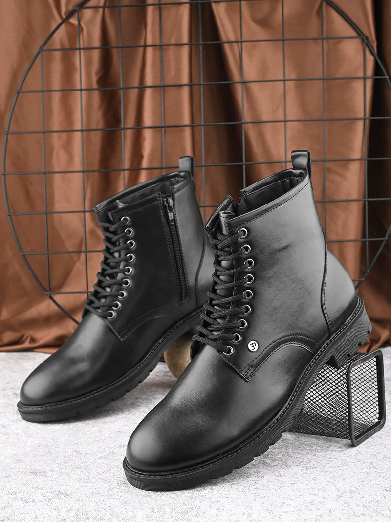 EL PASO Men Faux Leather Casual Lace Up Boots-7