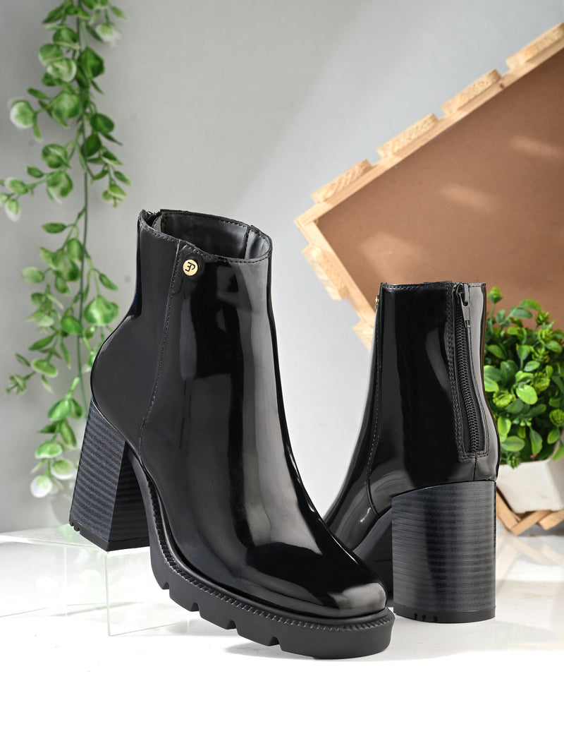 EL PASO Women Faux Leather Casual Chelsea Boots-8