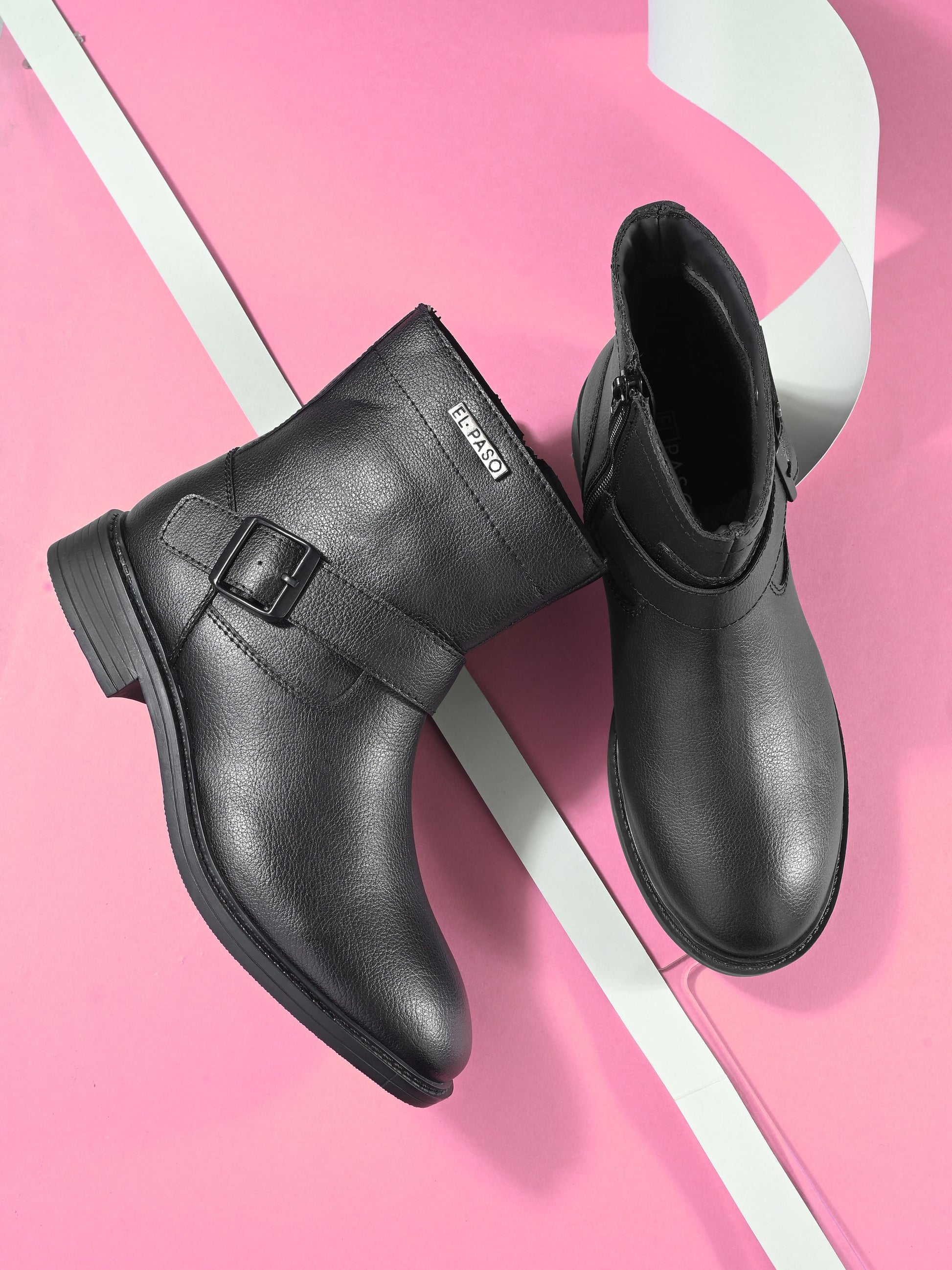 El Paso Women Faux Leather Casual Chelsea Boots-9