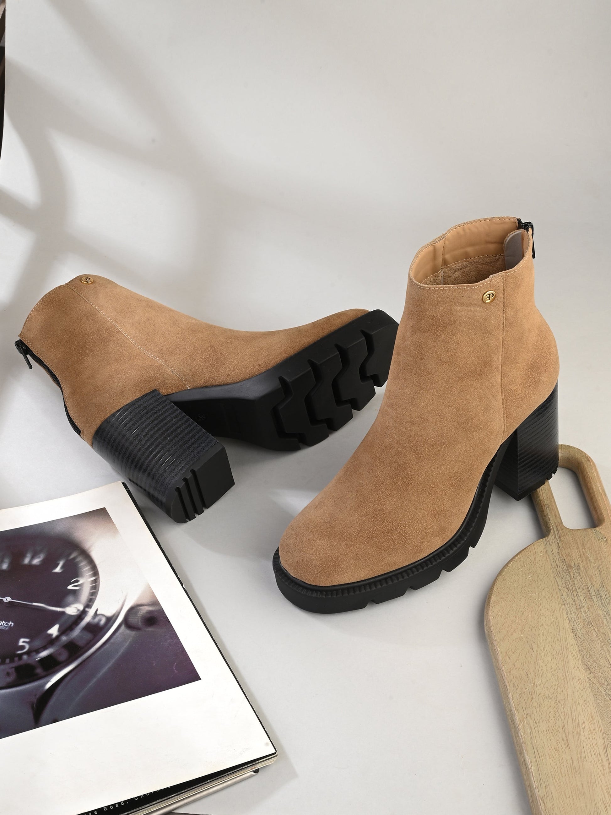 EL PASO Women Faux Leather Casual Chelsea Boots-16