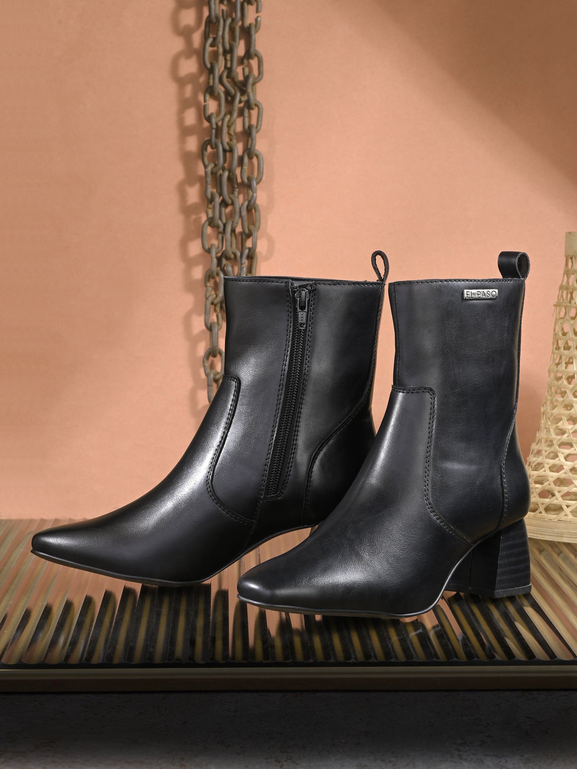 El Paso Women Faux Leather Casual Chelsea Boots-8