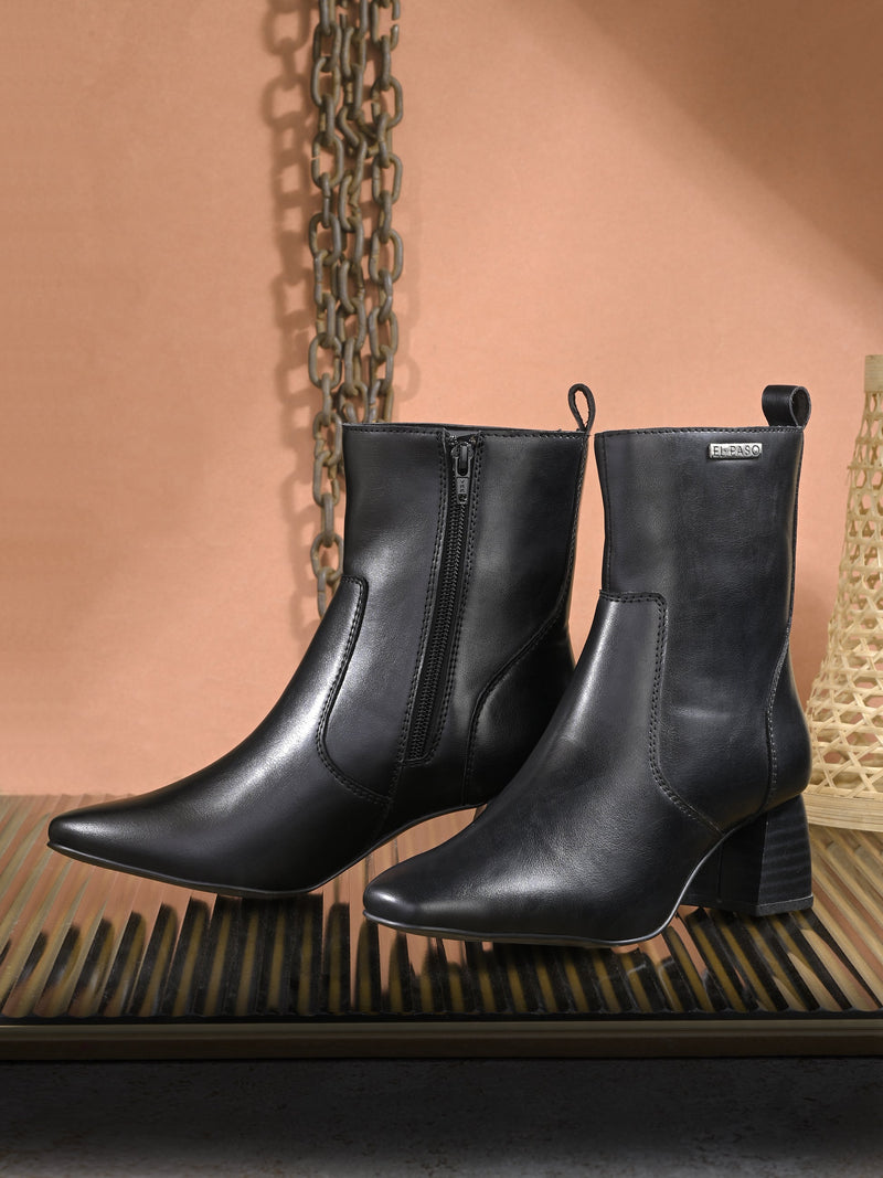 El Paso Women Faux Leather Casual Chelsea Boots-8