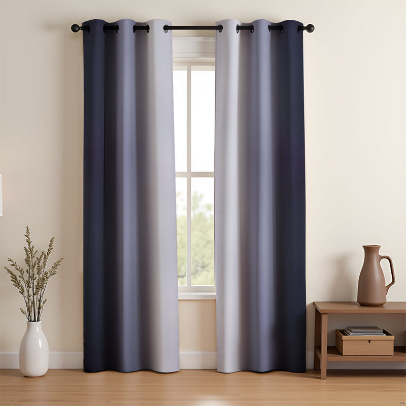 Blackout Ombre Curtain (Grey & Black)-1