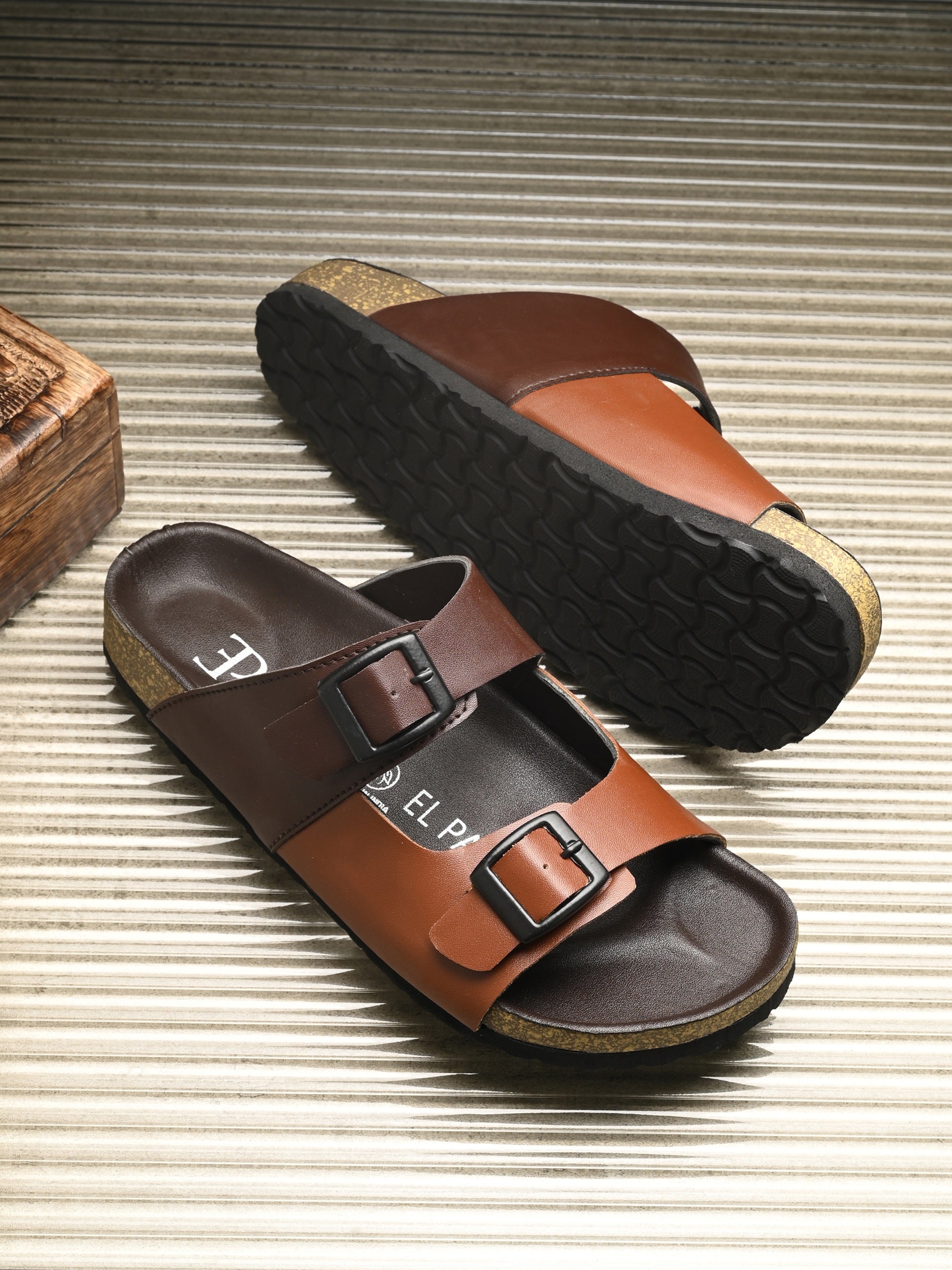 Elegant Sandstone Leather Slip-On Sandal-43