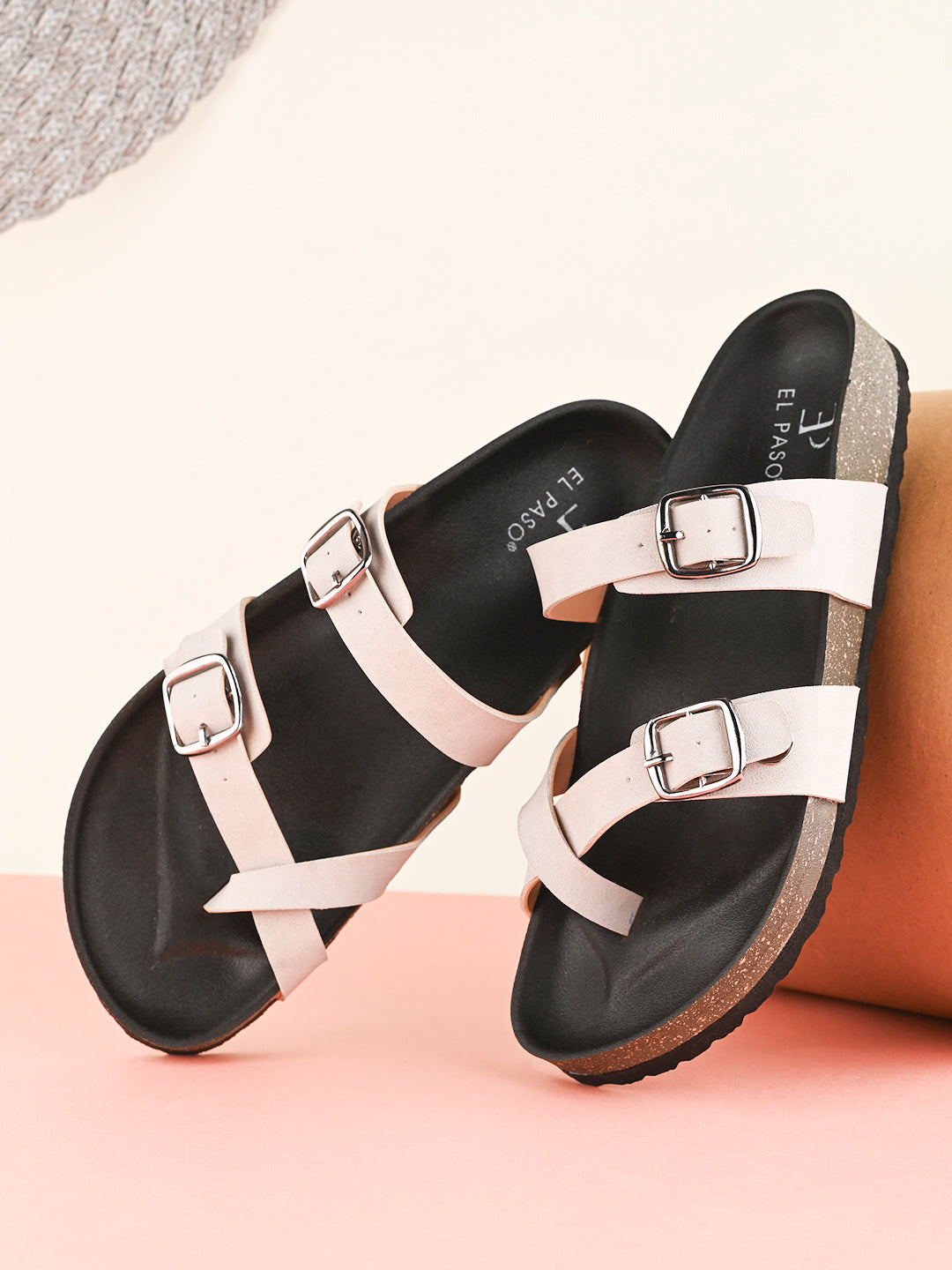 Women One Toe Flats with Buckles-18