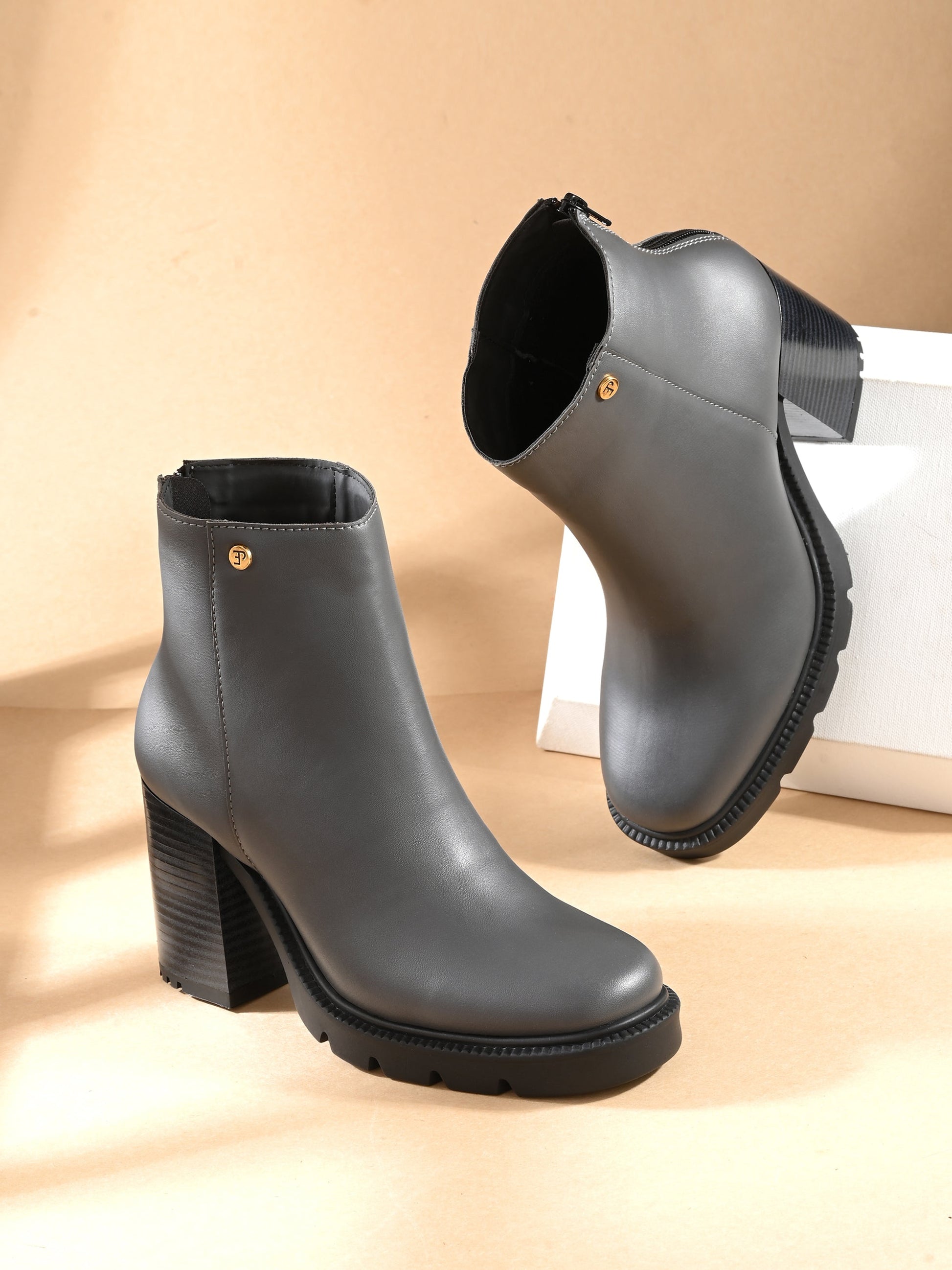 EL PASO Women Faux Leather Casual Chelsea Boots-48