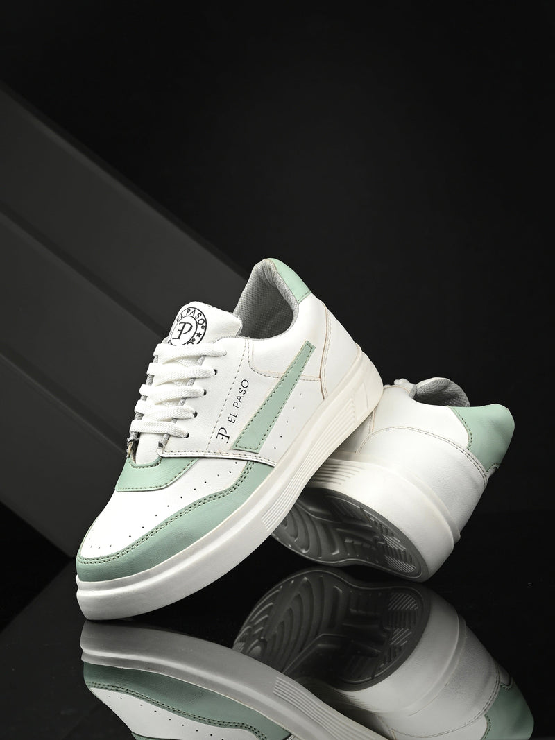 EL PASO Faux Leather Casual Lace Up Sneakers For Women-12