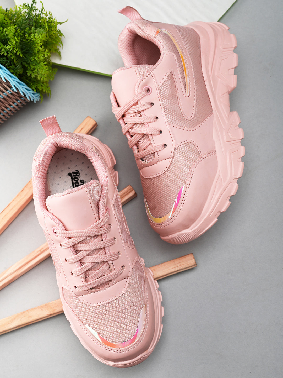 Lace-Ups Round Toe Women Sneakers-24