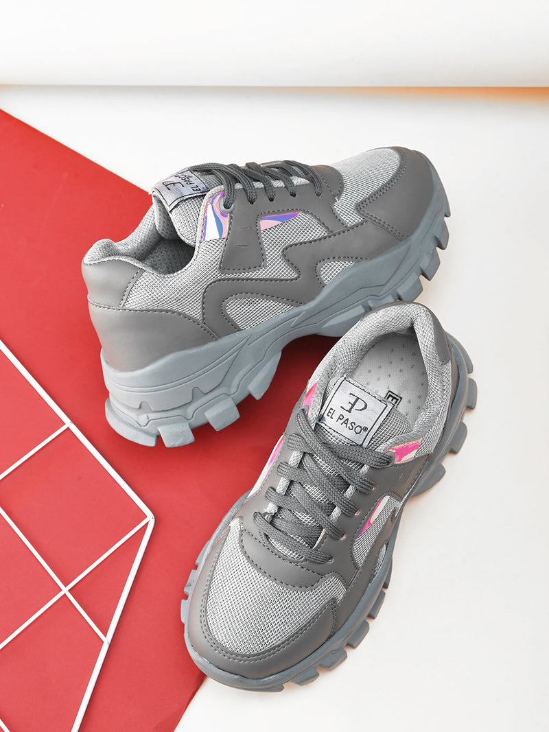 Lace-Ups Round Toe Women Sneakers-18