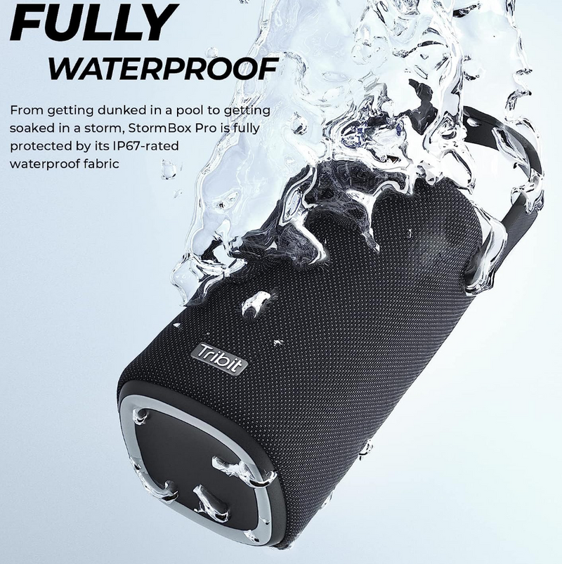 Tribit Upgraded Version StormBox Pro Bluetooth Speaker 40W 5.3 Channel Wireless Portable Speaker High Fidelity 360° Sound Built-in XBass, IP67 Waterproof Bluetooth Tower Subwoofer