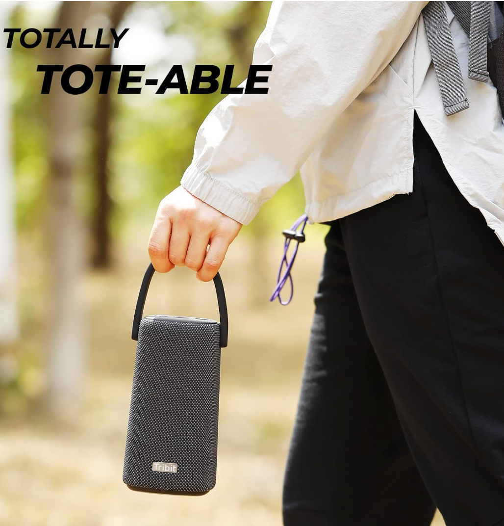 Tribit Upgraded Version StormBox Pro Bluetooth Speaker 40W 5.3 Channel Wireless Portable Speaker High Fidelity 360° Sound Built-in XBass, IP67 Waterproof Bluetooth Tower Subwoofer