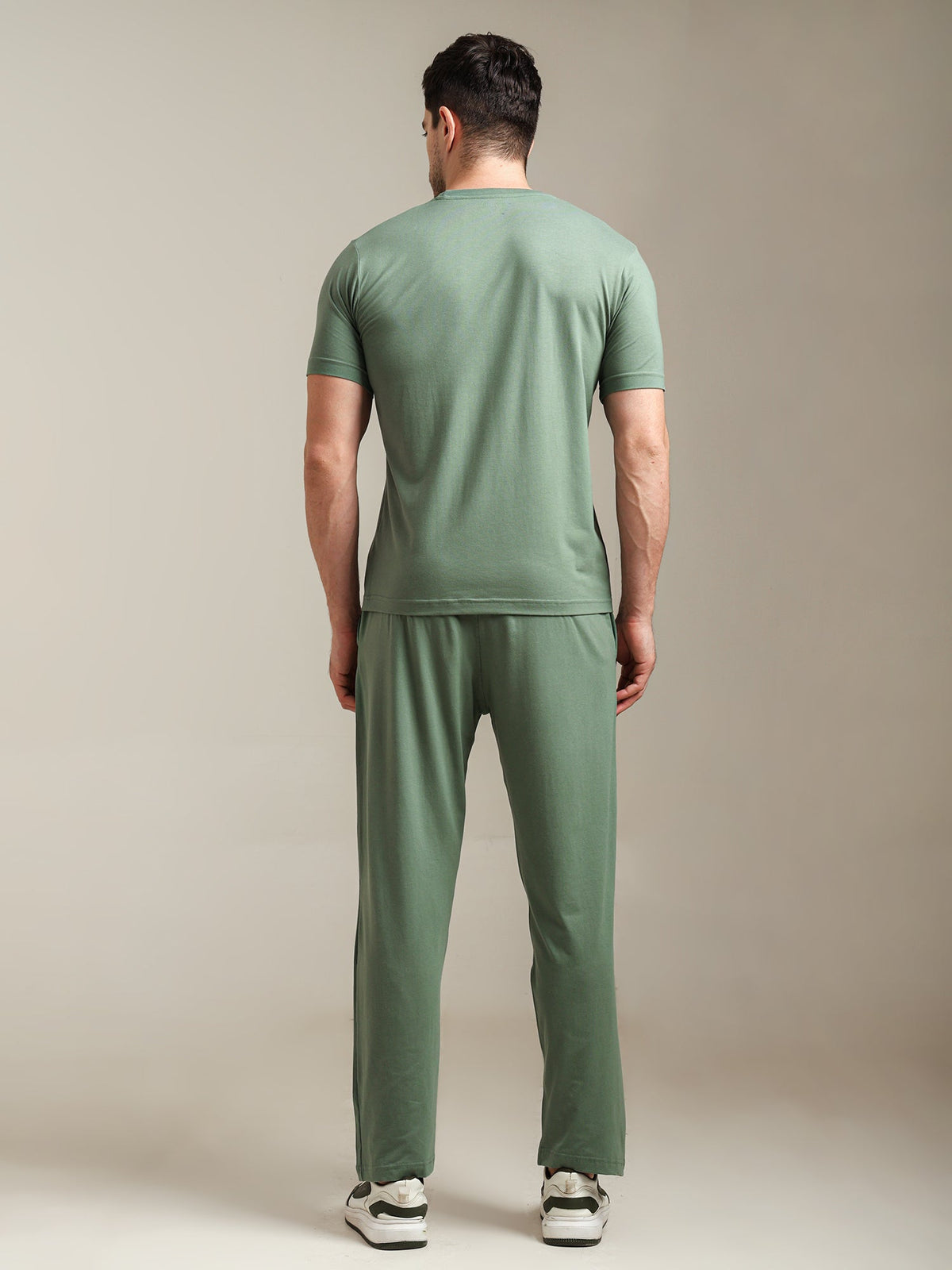 Naturefab Men's Organic Bamboo Pajama Co-ord Granite Green-5