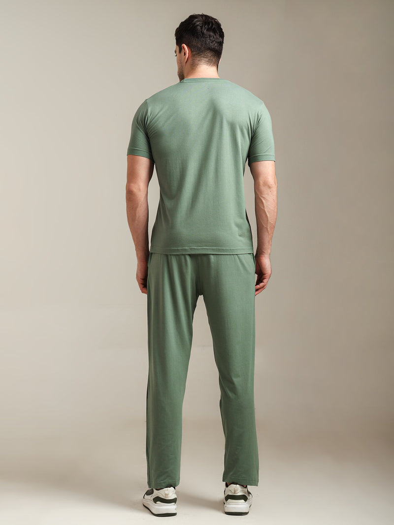 Naturefab Men's Organic Bamboo Pajama Co-ord Granite Green-5