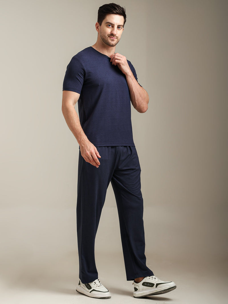 Naturefab Men's Organic Bamboo Pajama Co-ord Mood Indigo-4