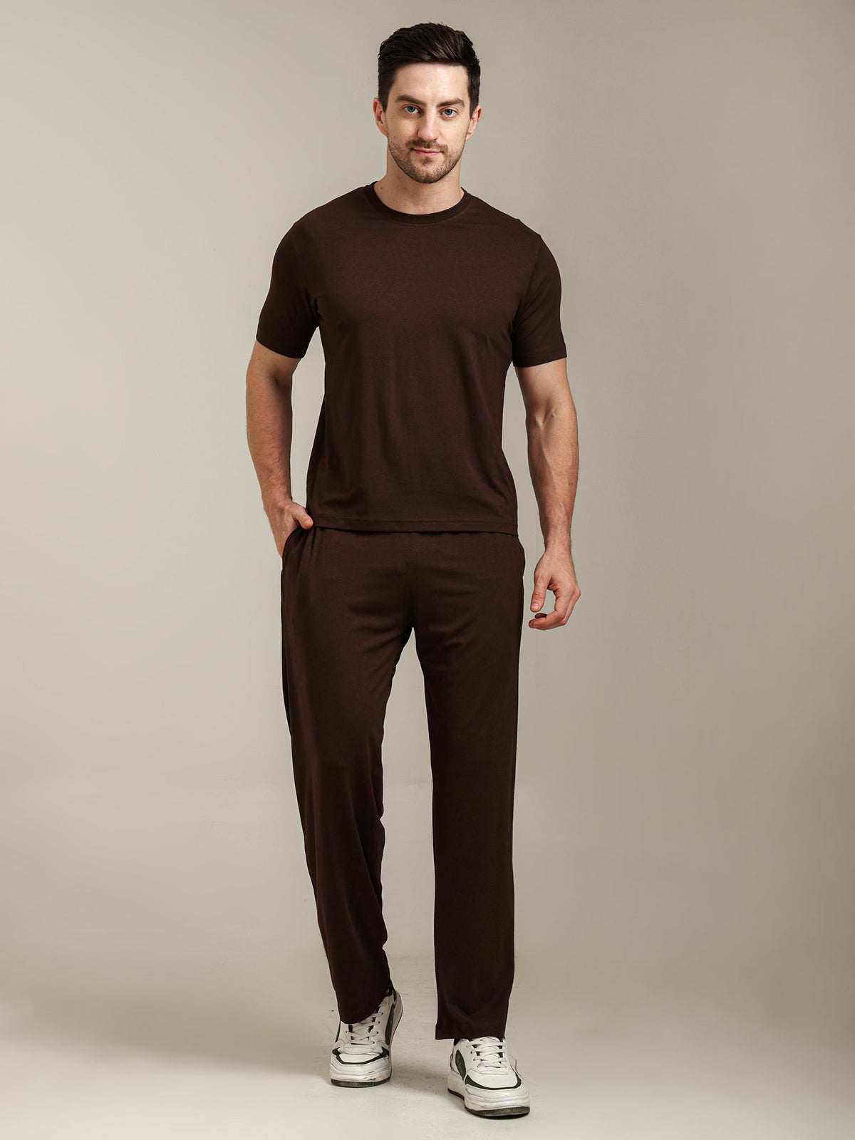 Naturefab Men's Organic Bamboo Pajama Co-ord Coffee Bean-3