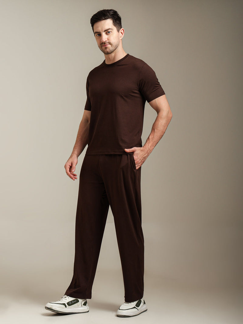 Naturefab Men's Organic Bamboo Pajama Co-ord Coffee Bean-2