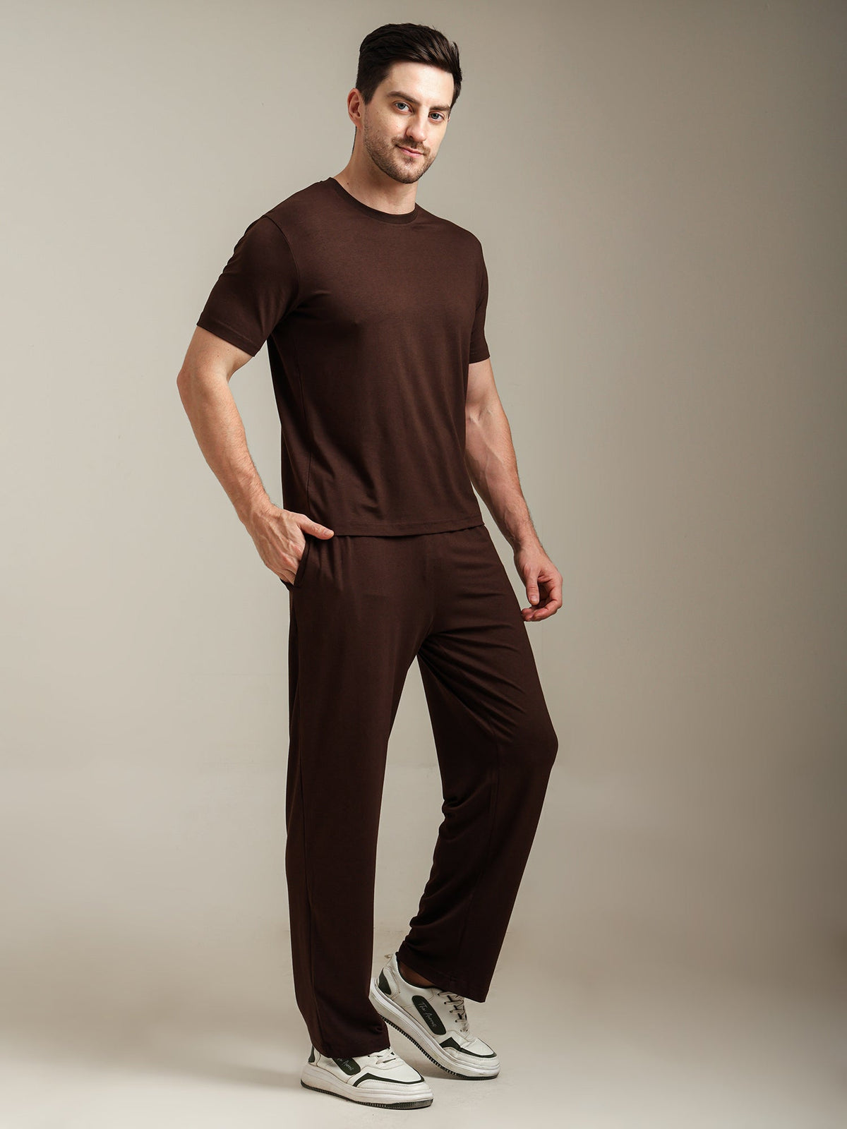 Naturefab Men's Organic Bamboo Pajama Co-ord Coffee Bean-4