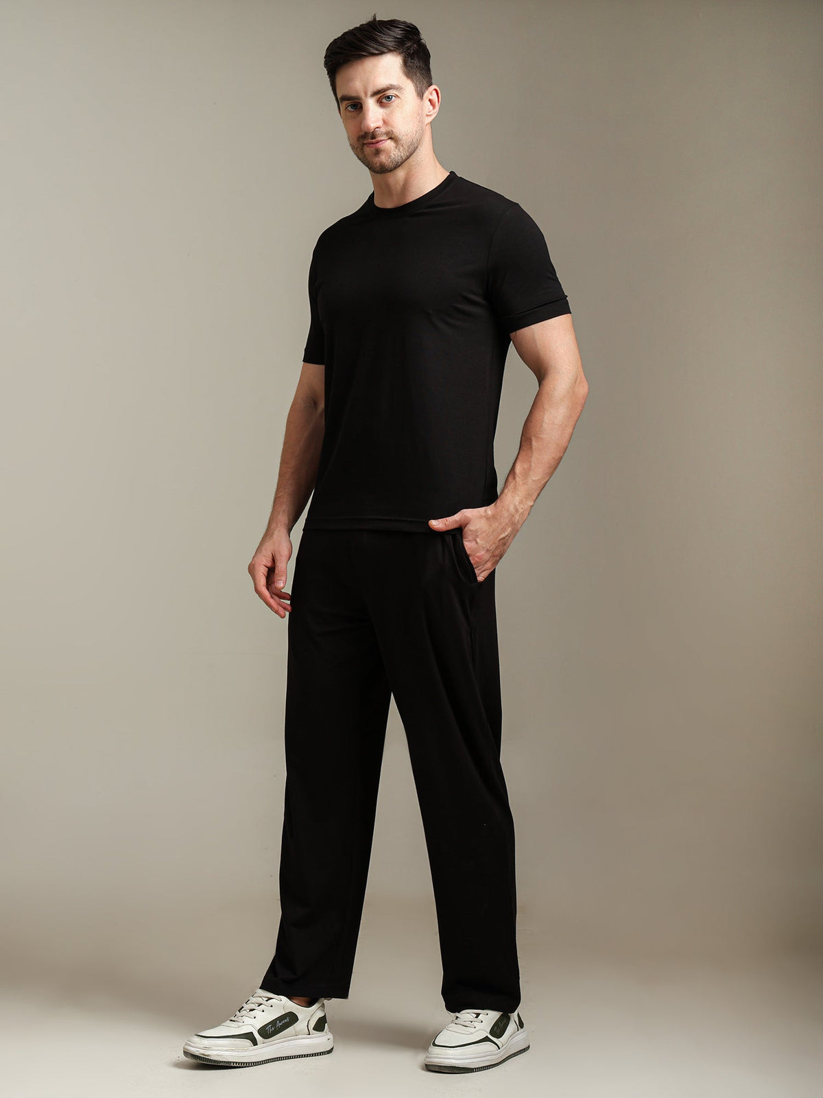 Naturefab Men's Organic Bamboo Pajama Co-ord Black-4