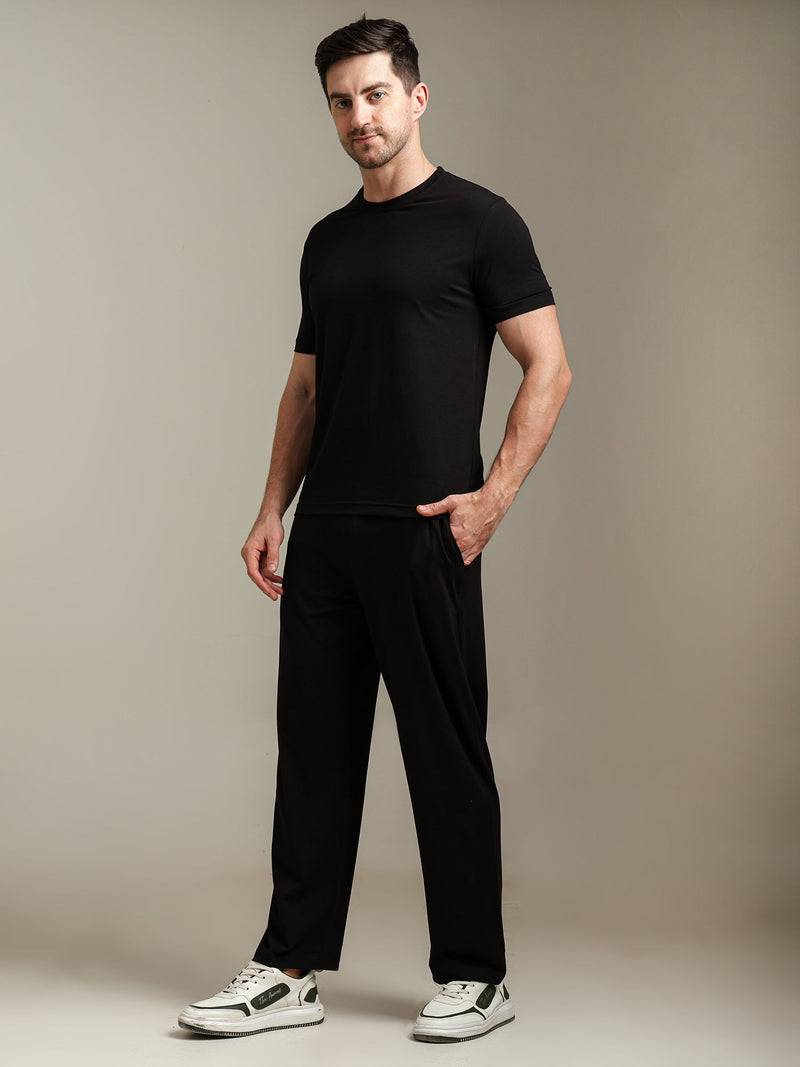 Naturefab Men's Organic Bamboo Pajama Co-ord Black-4