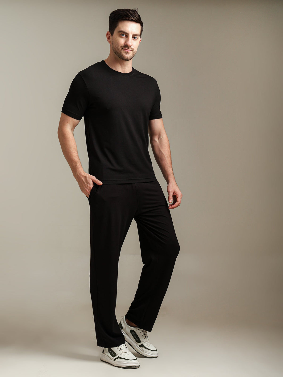 Naturefab Men's Organic Bamboo Pajama Co-ord Black-2