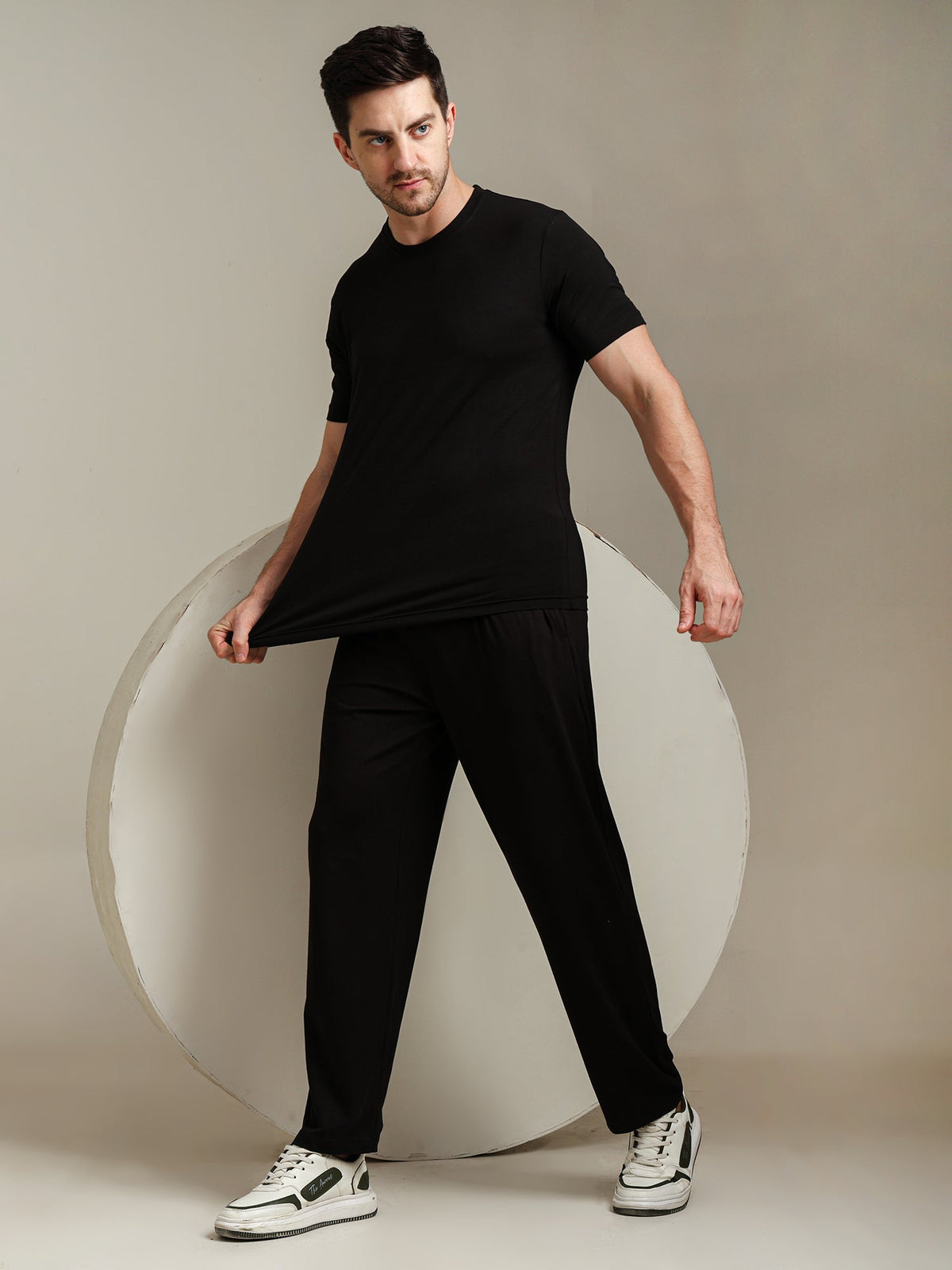 Naturefab Men's Organic Bamboo Pajama Co-ord Black-3