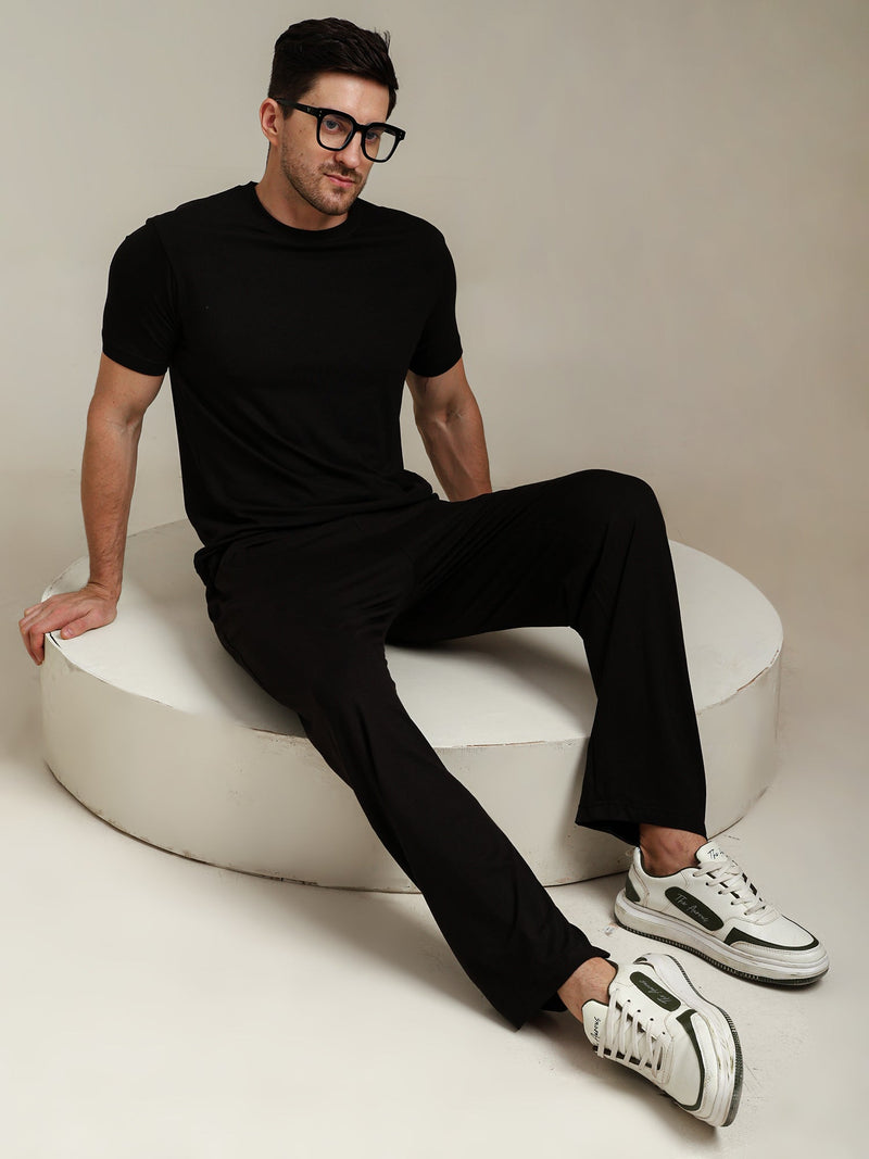 Naturefab Men's Organic Bamboo Pajama Co-ord Black-1