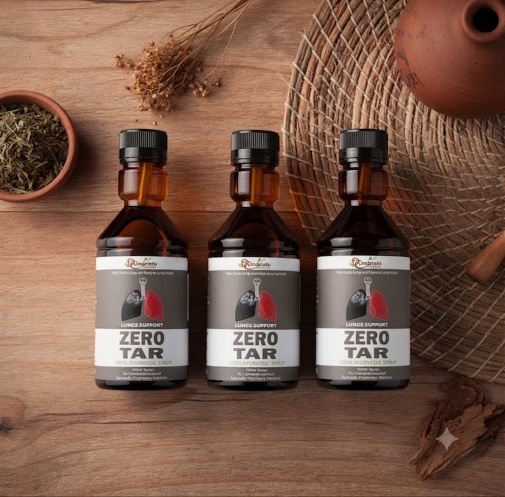 Hindrishi Zero tar Syrup for Lungs and Respiratory Tract Detox (150 ml each bottle)