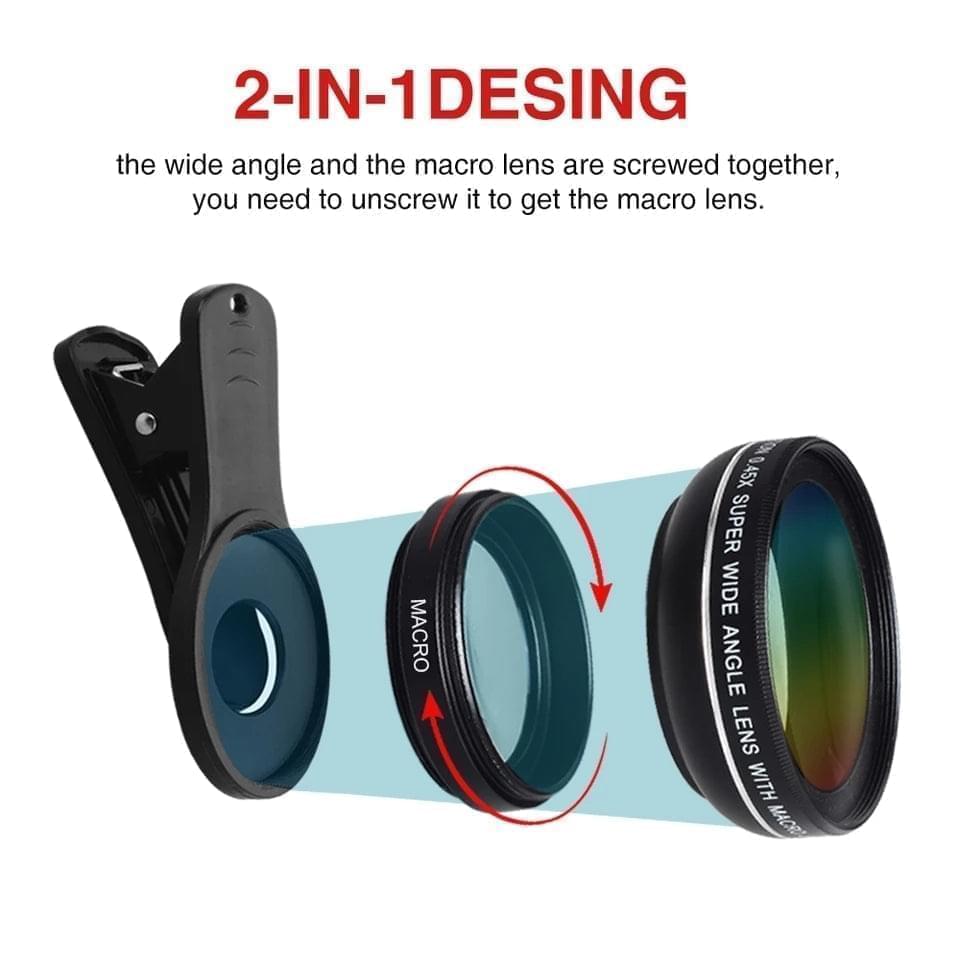 [Preorder] Apexel 2in1 0.45x Wide Angle + 12.5x Macro Smartphone Lens Combo engape1 engape44 Macro Wide Angle - APEXEL INDIA - Mobile Lens - Mobile Camera Lens - Cellphone Accessories - Phone Lens - Smartphone Lens